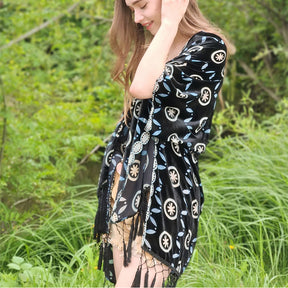 USHOWHEY shawl kimono cardigans bathing suit cover ups