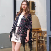 USHOWHEY floral kimono cardigan for womens beachwear cover ups