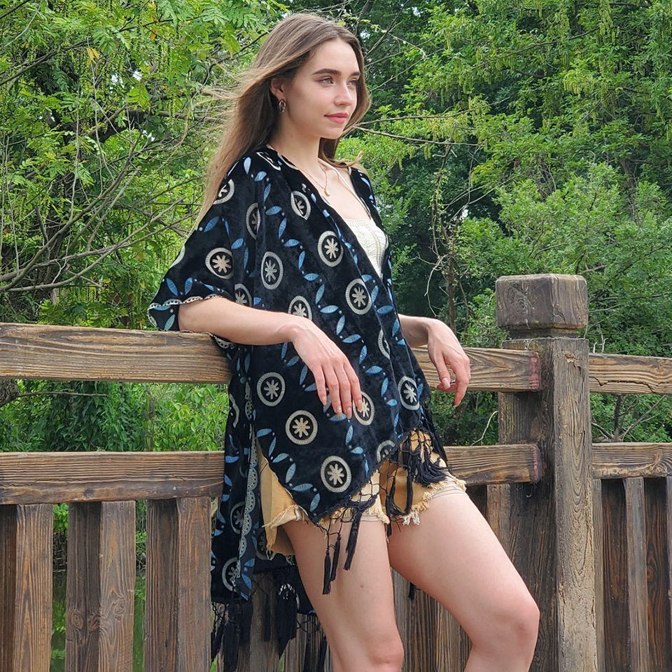 USHOWHEY shawl kimono cardigans bathing suit cover ups