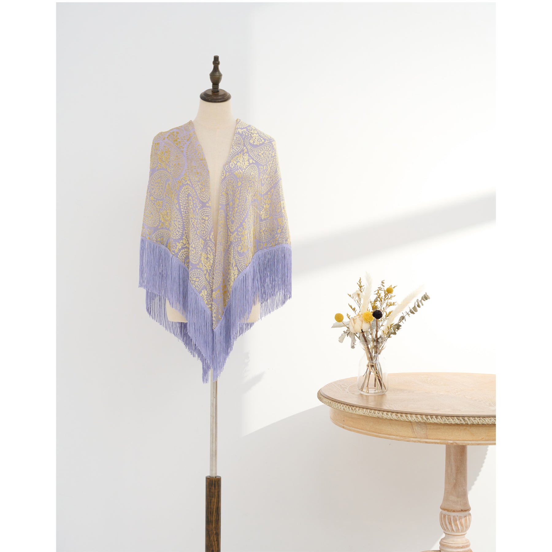 Women's fashion Square shawl with breathable tassel